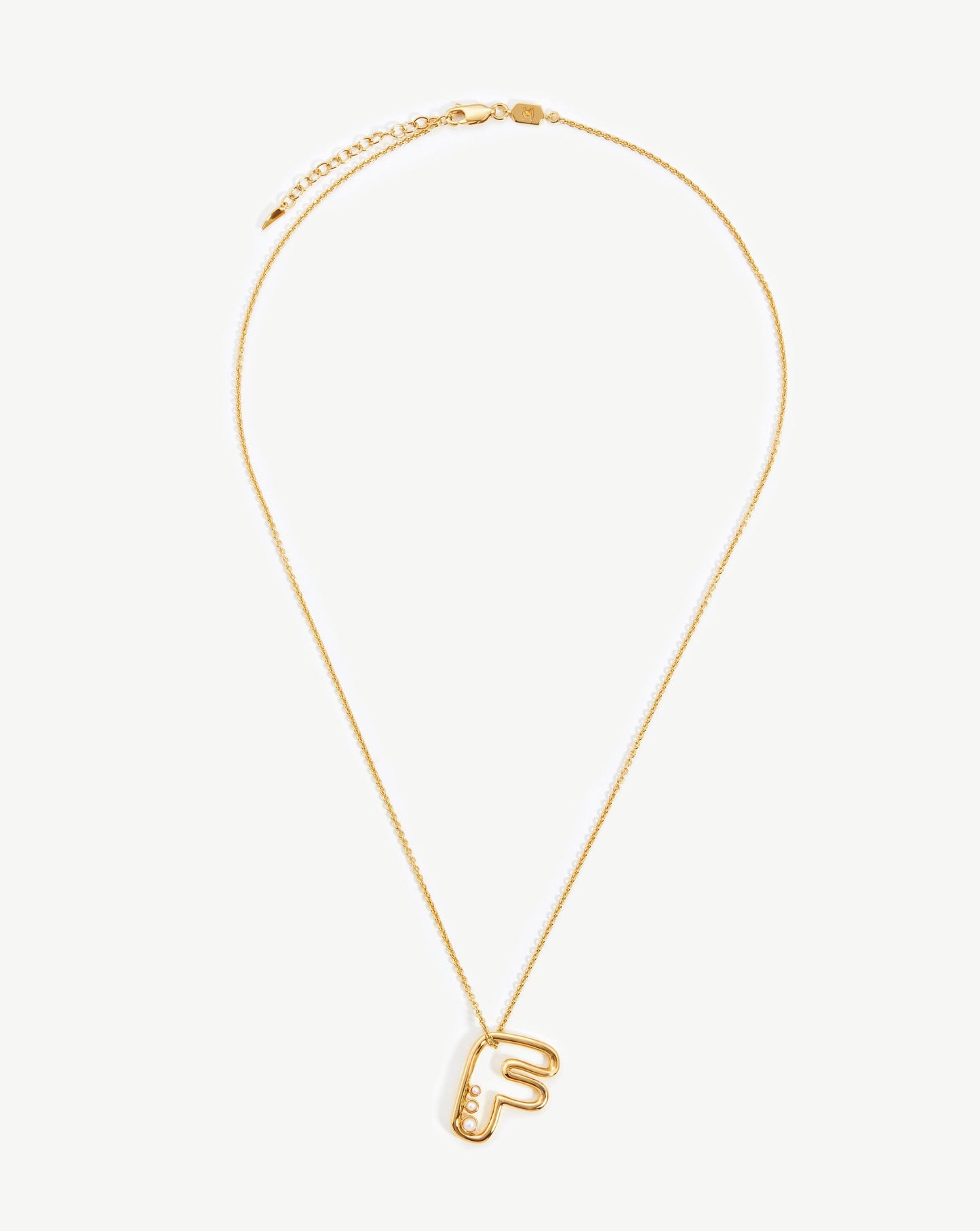 Chubby Pearl Initial Pendant Necklace in Gold Vermeil 2