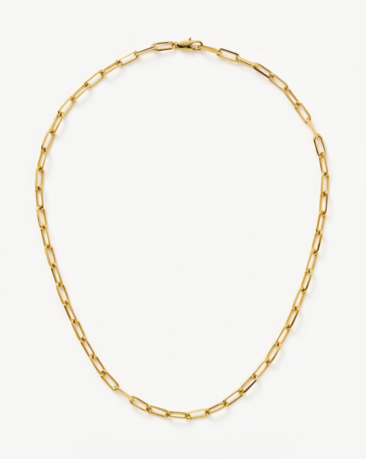 Mini Short Paperclip Chain Necklace in 18k Gold Plated