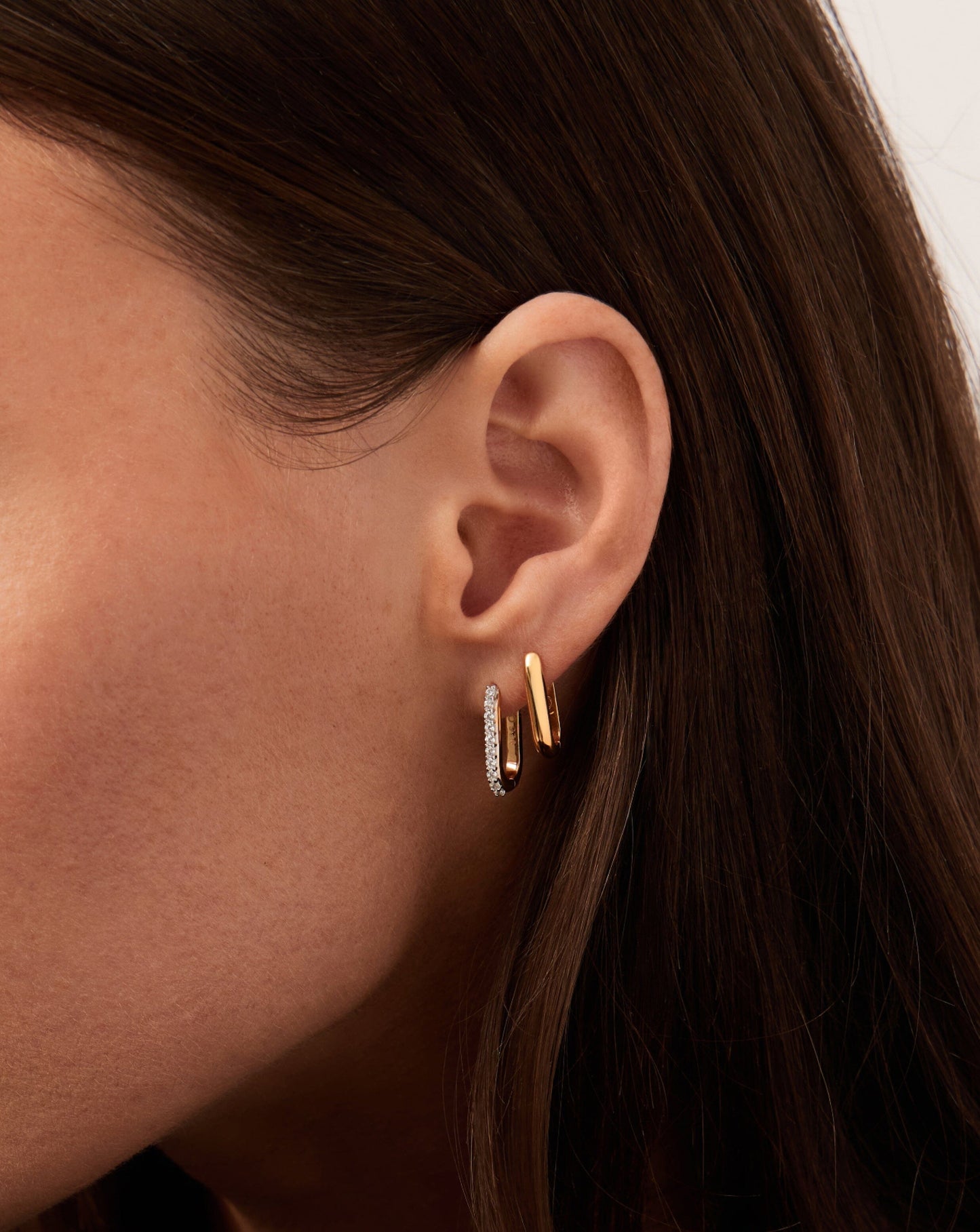 Ovate Hoop Earrings in 18k Recycled Gold Vermeil