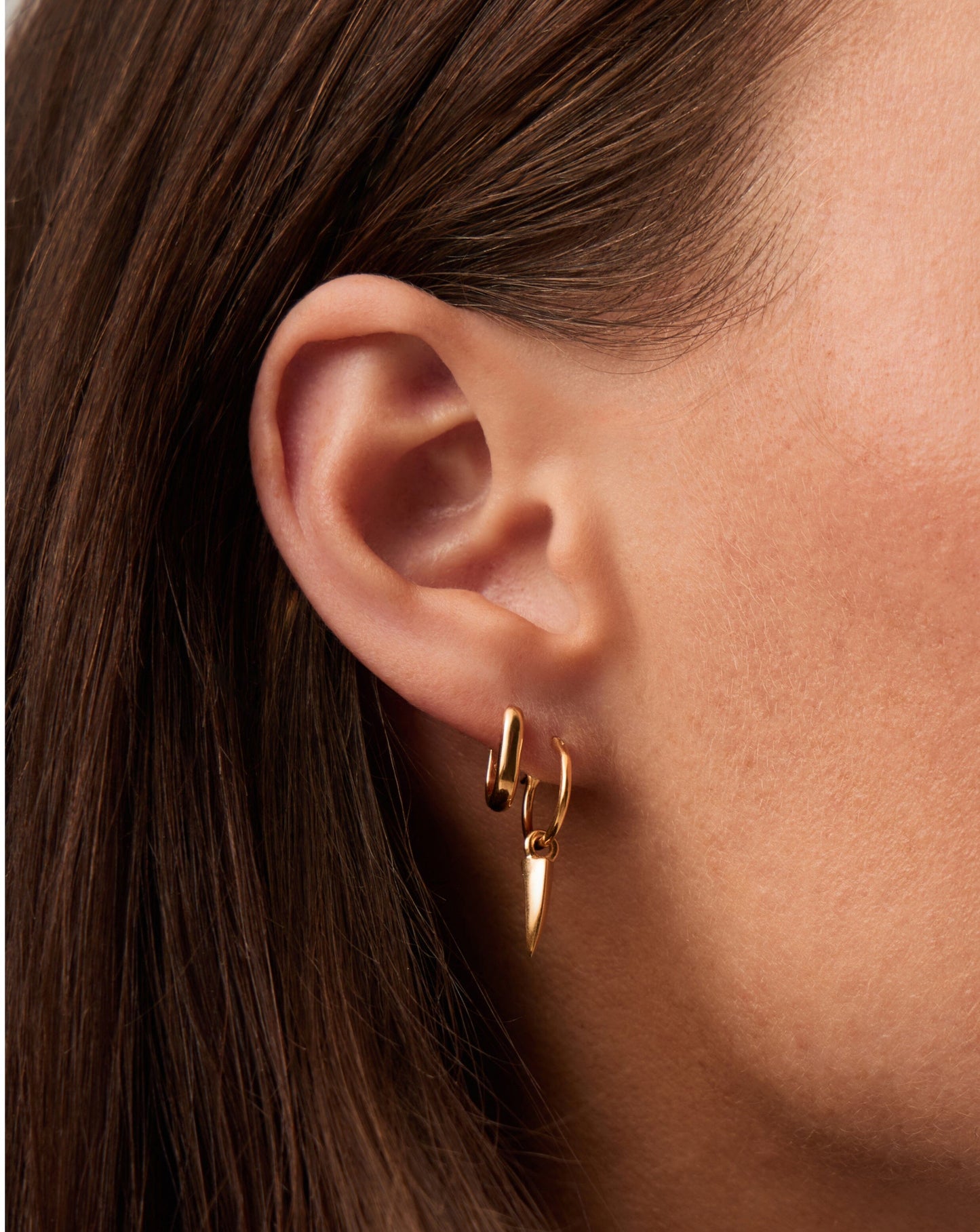 Recycled Gold Vermeil Ovate Huggie Earrings