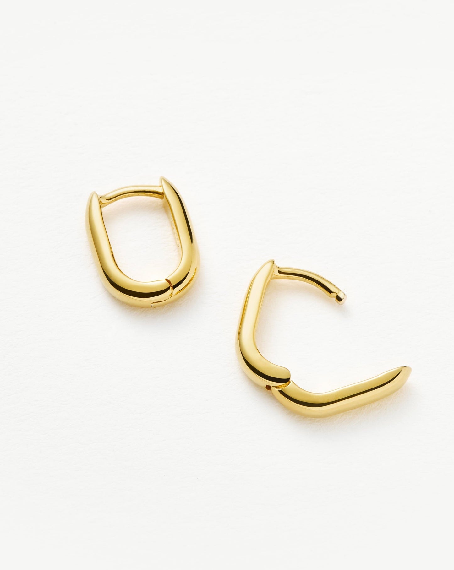 Recycled Gold Vermeil Ovate Huggie Earrings