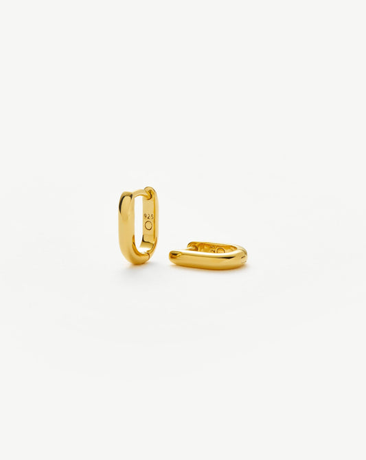 Recycled Gold Vermeil Ovate Huggie Earrings