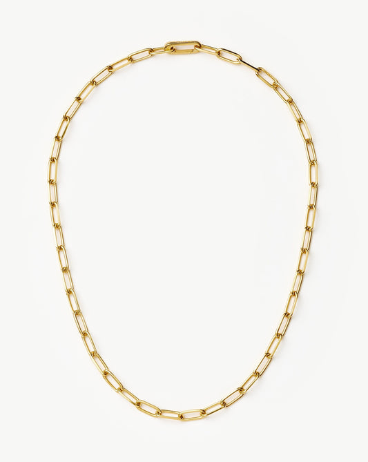 18k Gold Plated Classic Paperclip Chain Necklace