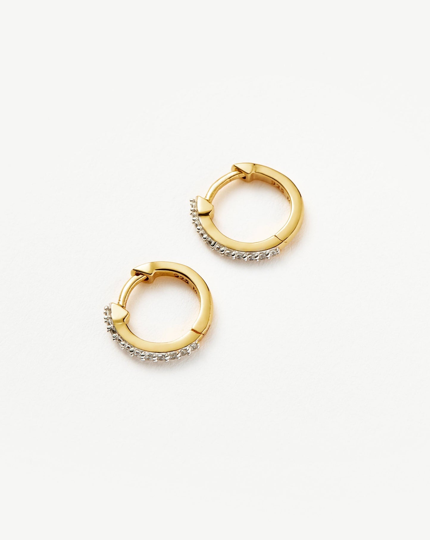 Classic Pave Huggie Earrings in 18k Gold Vermeil