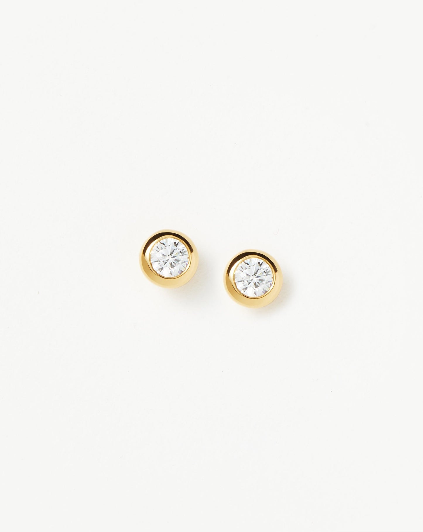 Classic Stone Stud Earrings in 18k Gold Vermeil