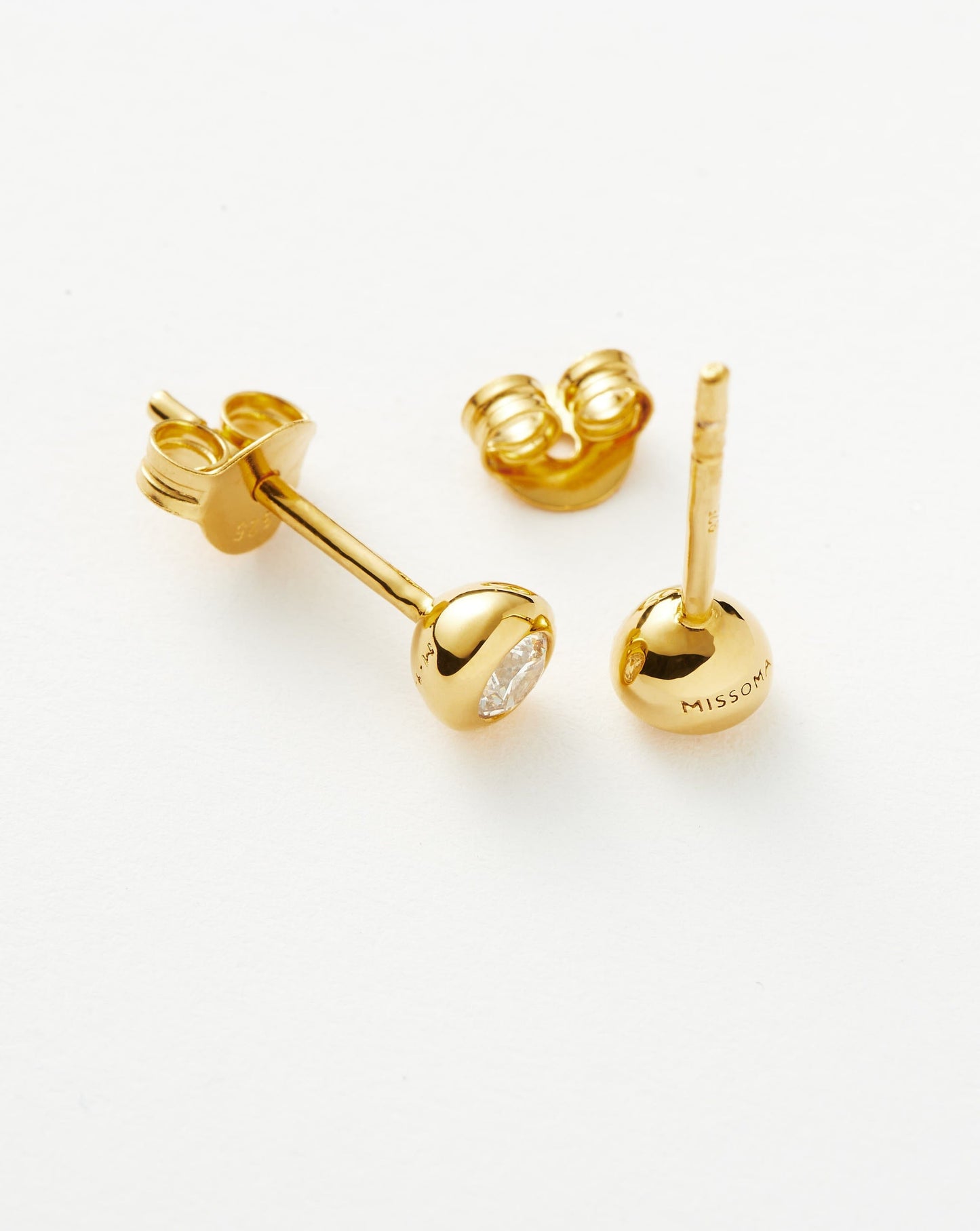 Classic Stone Stud Earrings in 18k Gold Vermeil