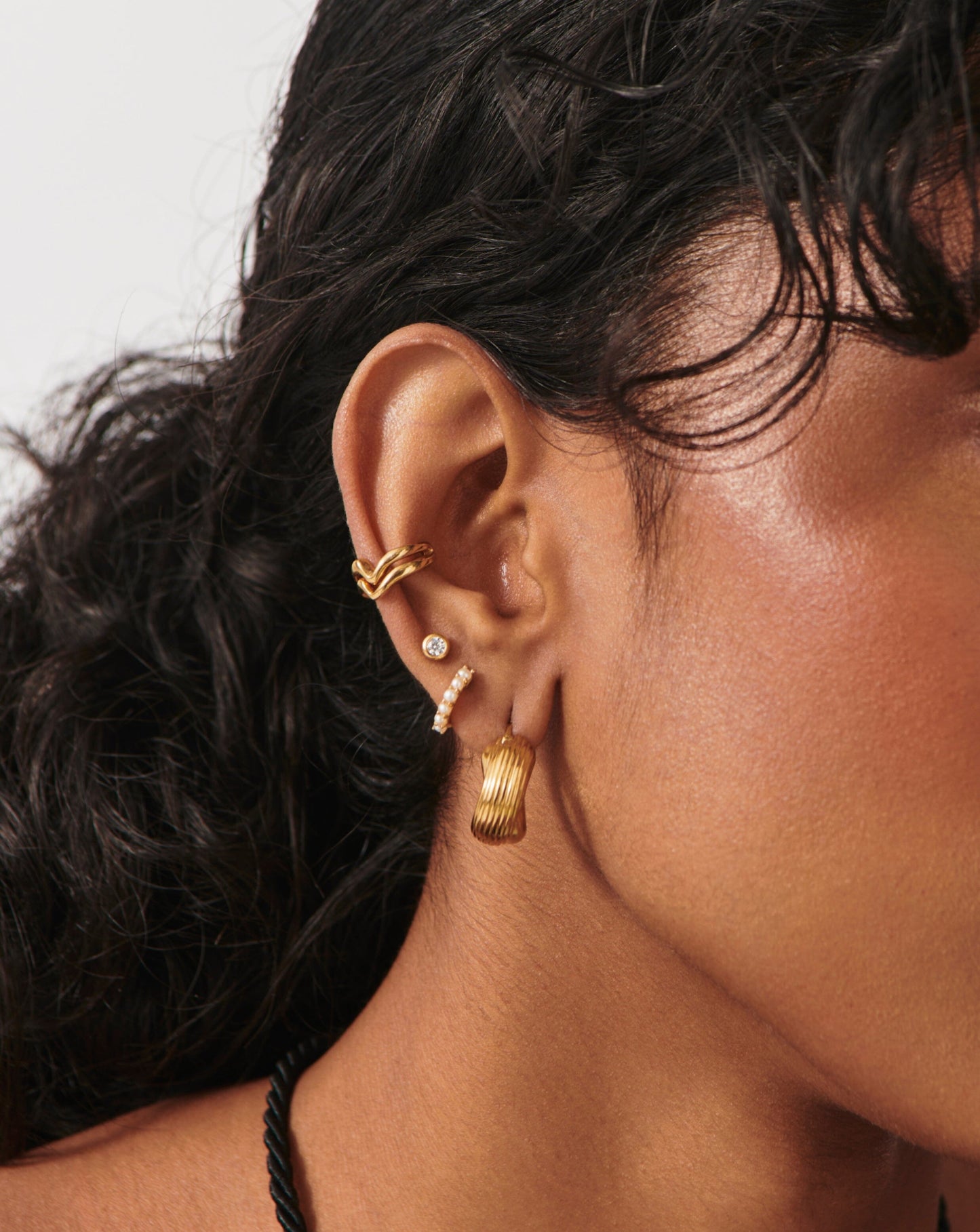 Classic Stone Stud Earrings in 18k Gold Vermeil