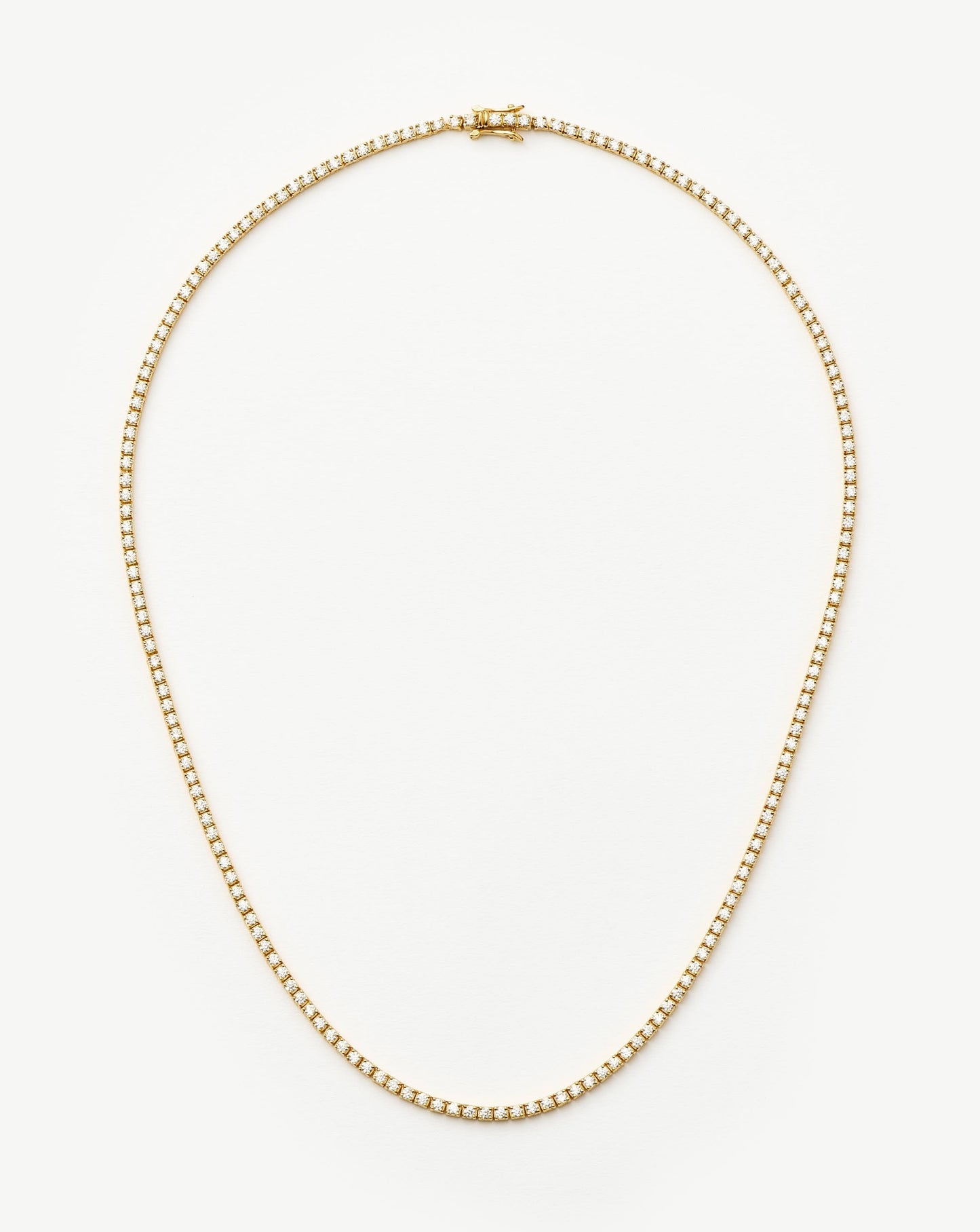 18k Gold Vermeil Classic Tennis Necklace with Cubic Zirconia