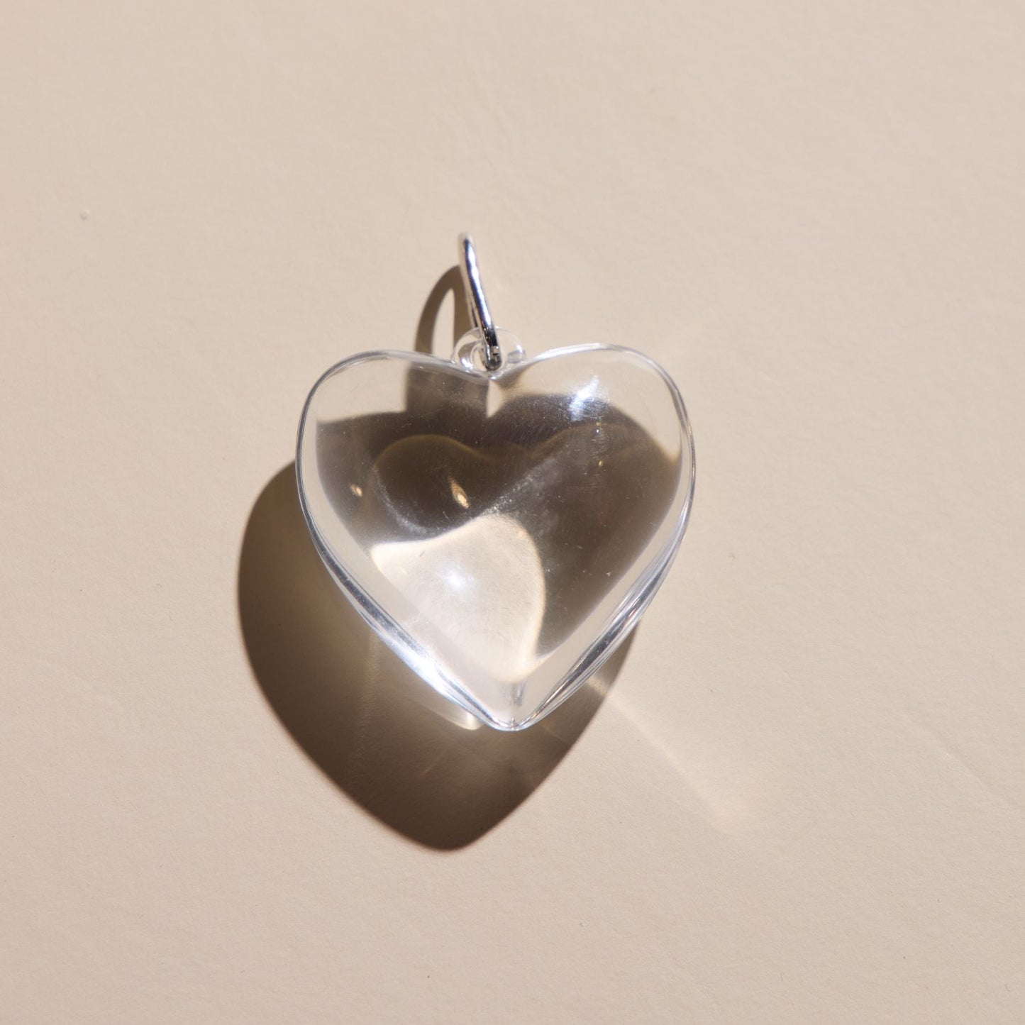 Clear Acrylic Heart Shaped Charm Pendant