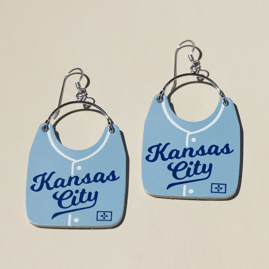 Kansas City Baseball Jersey Style Earrings