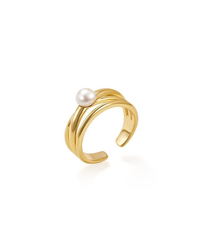 Elegant Pearl Connection Ring for Women