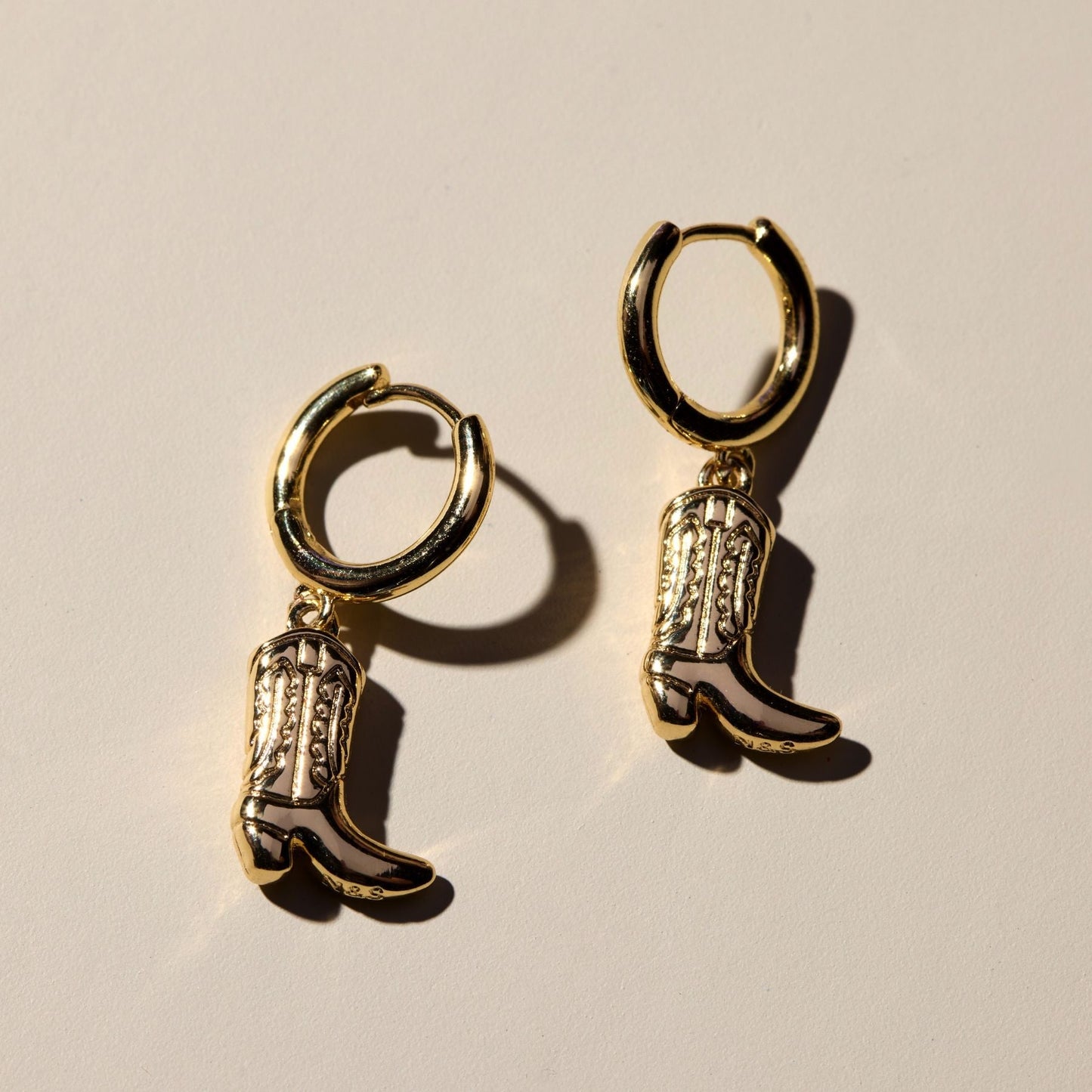 Cowgirl Boot Style Huggie Earrings