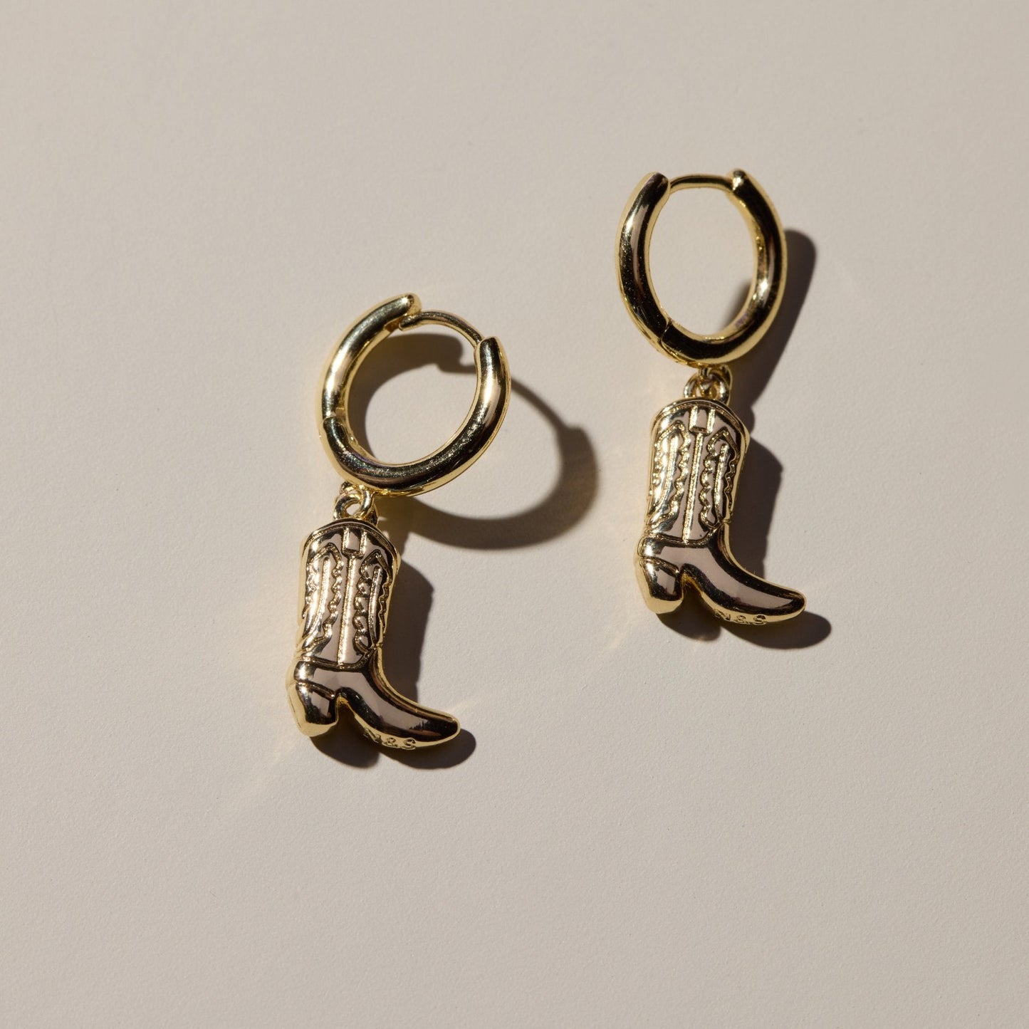 Cowgirl Boot Style Huggie Earrings