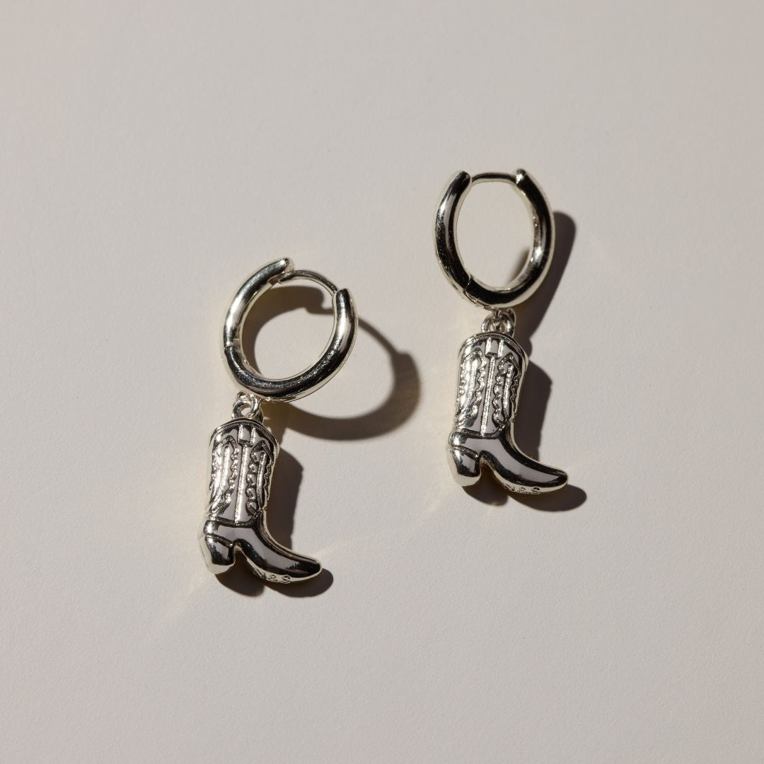 Cowgirl Boot Style Huggie Earrings