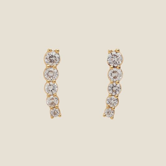 Pavé Crystal Ear Climbers in Stylish Design