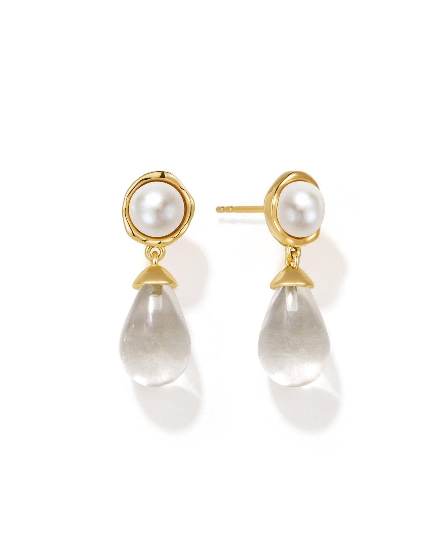 Elegant Crystal Pearl Drop Earrings