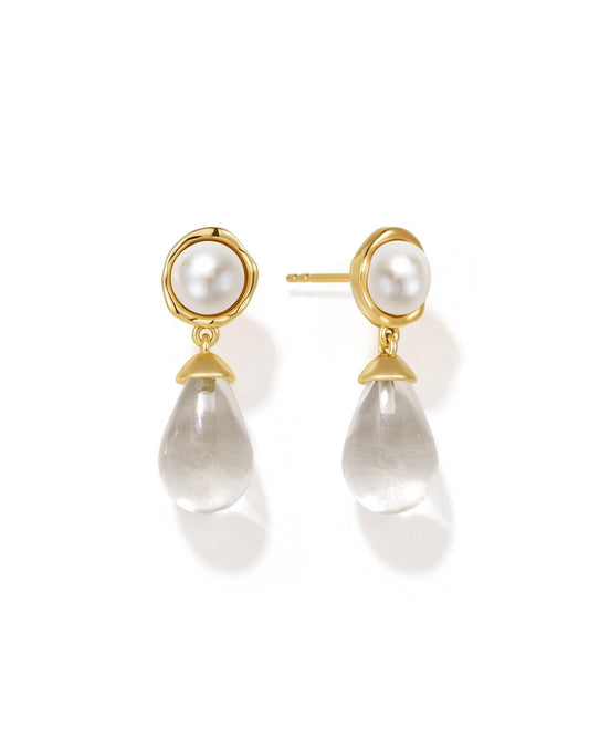 Elegant Crystal Pearl Drop Earrings