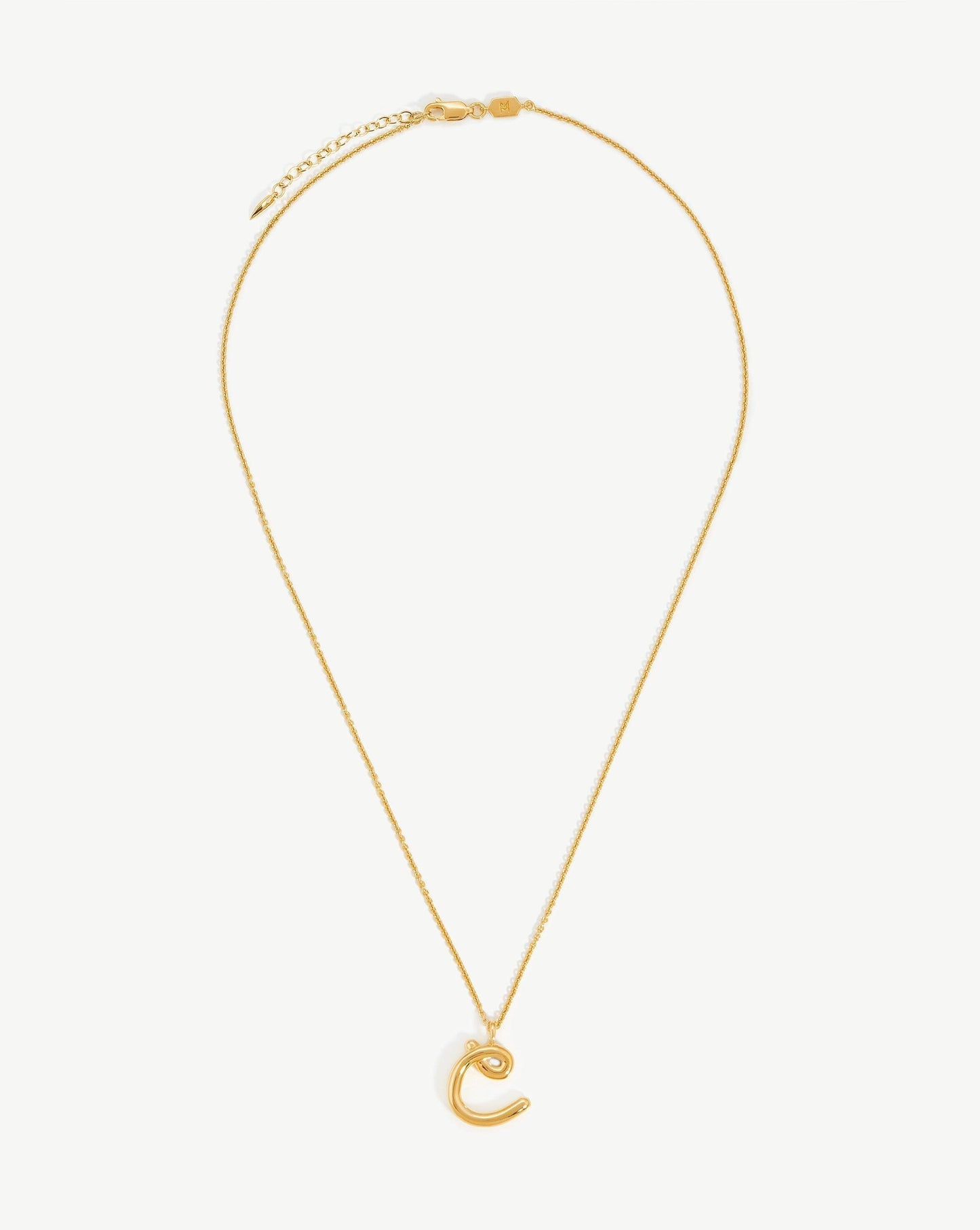 Curly Initial Pendant Necklace in 18k Gold Vermeil 4