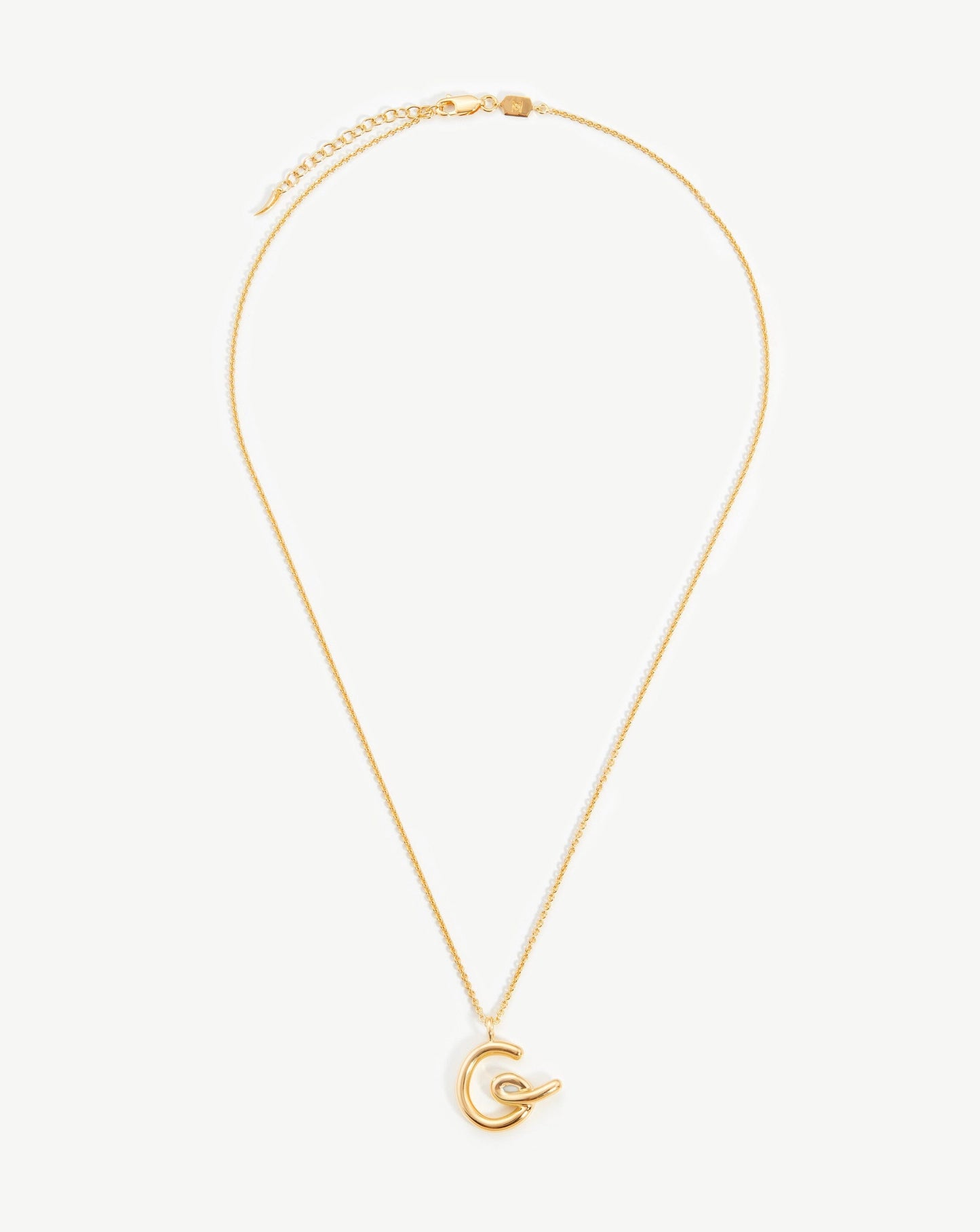 Curly Molten Initial Pendant Necklace in Gold Vermeil 7