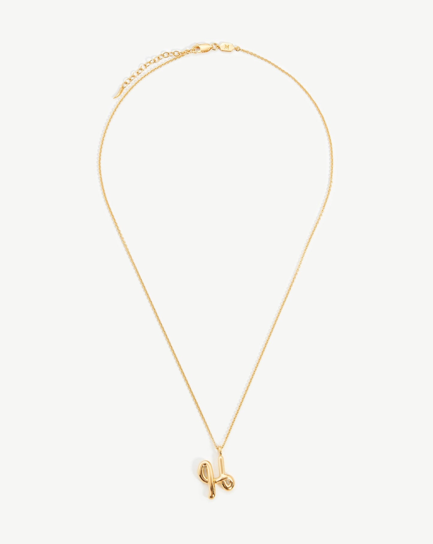 Curly Molten Initial Pendant Necklace in Gold Vermeil 4