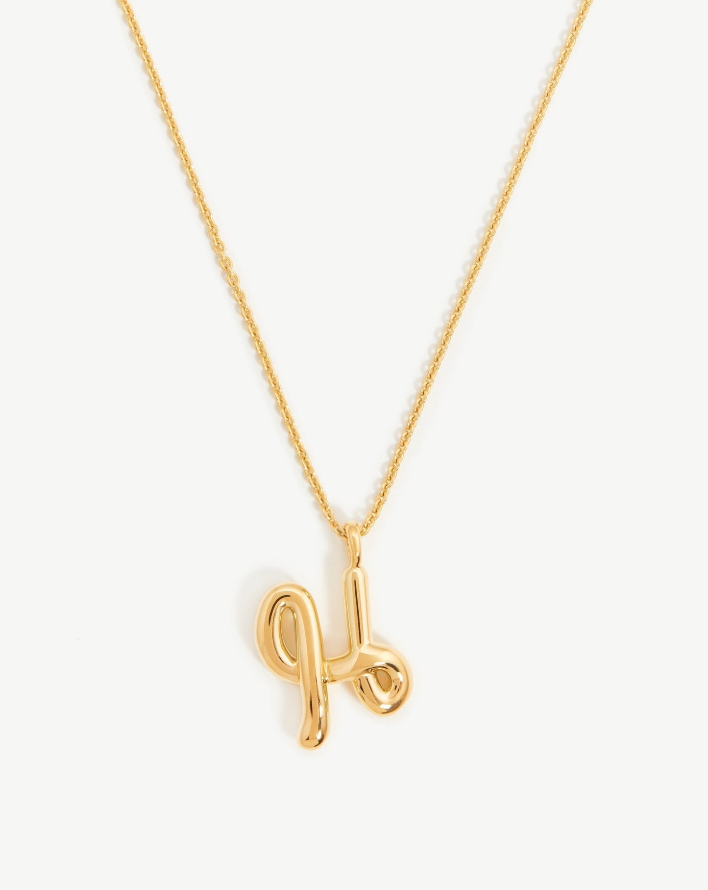 Curly Molten Initial Pendant Necklace in Gold Vermeil 4