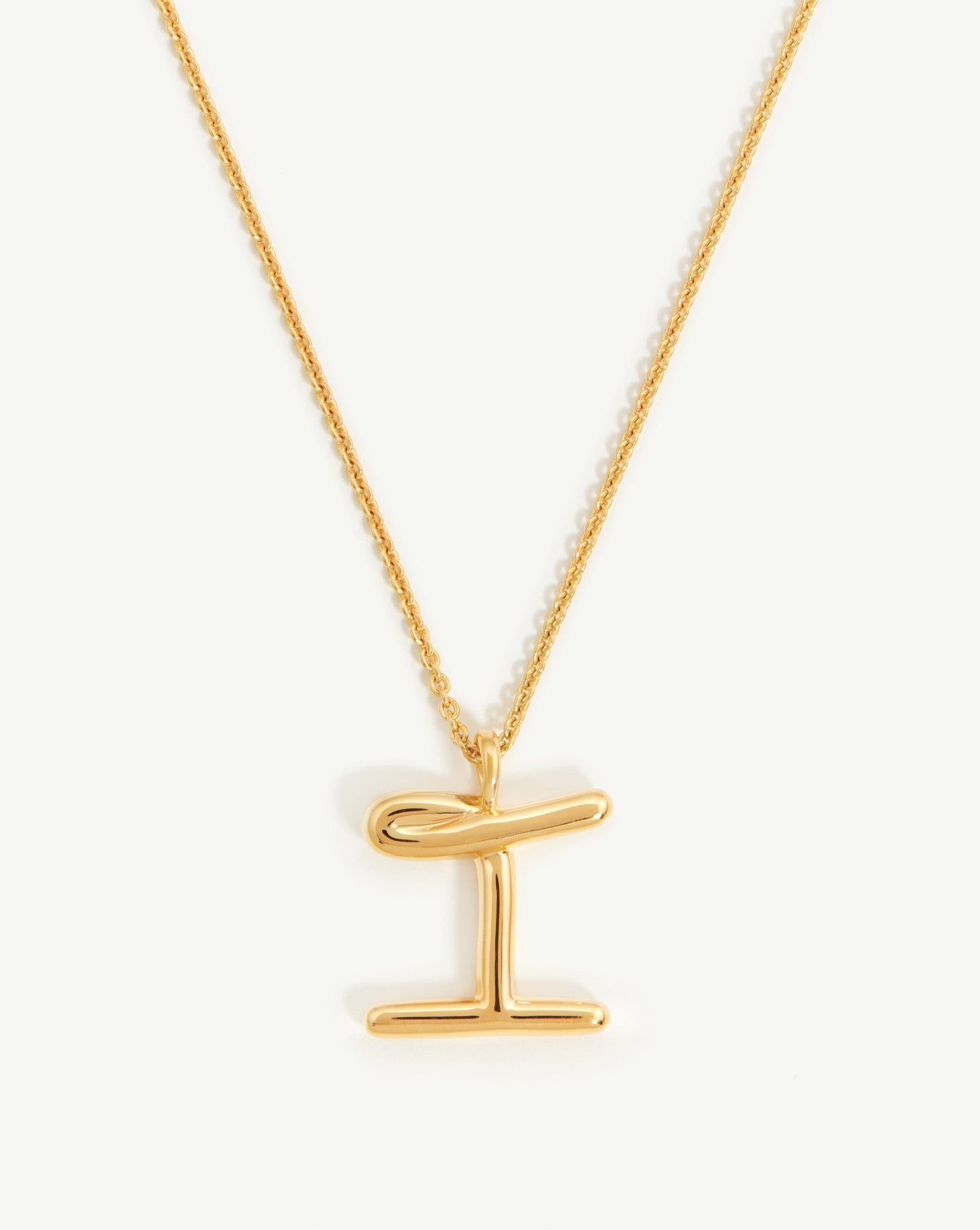 Curly Initial Pendant Necklace in 18k Gold Vermeil 6