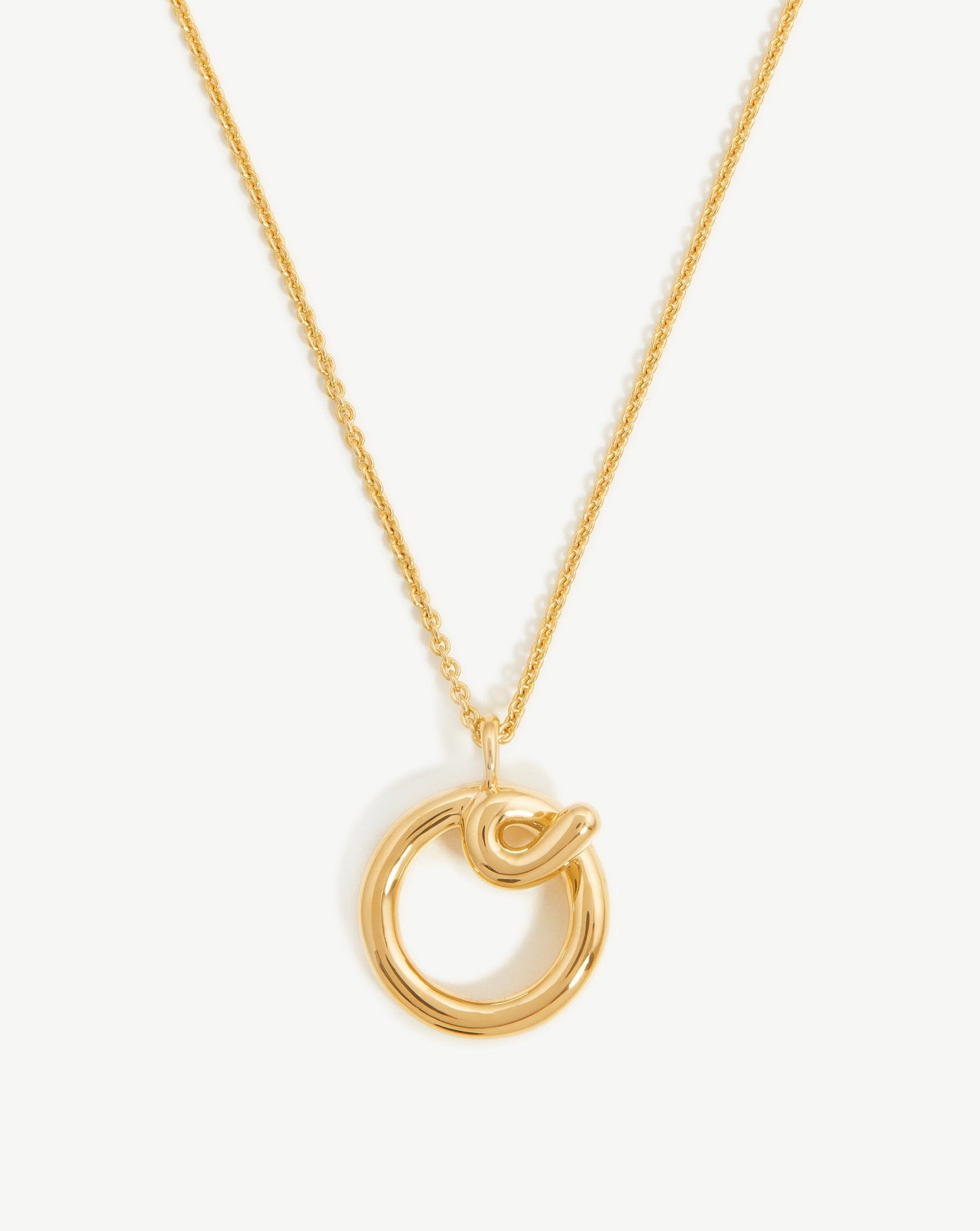 Initial O Curly Molten Pendant Necklace in Gold Vermeil