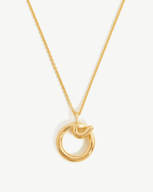 Initial O Curly Molten Pendant Necklace in Gold Vermeil