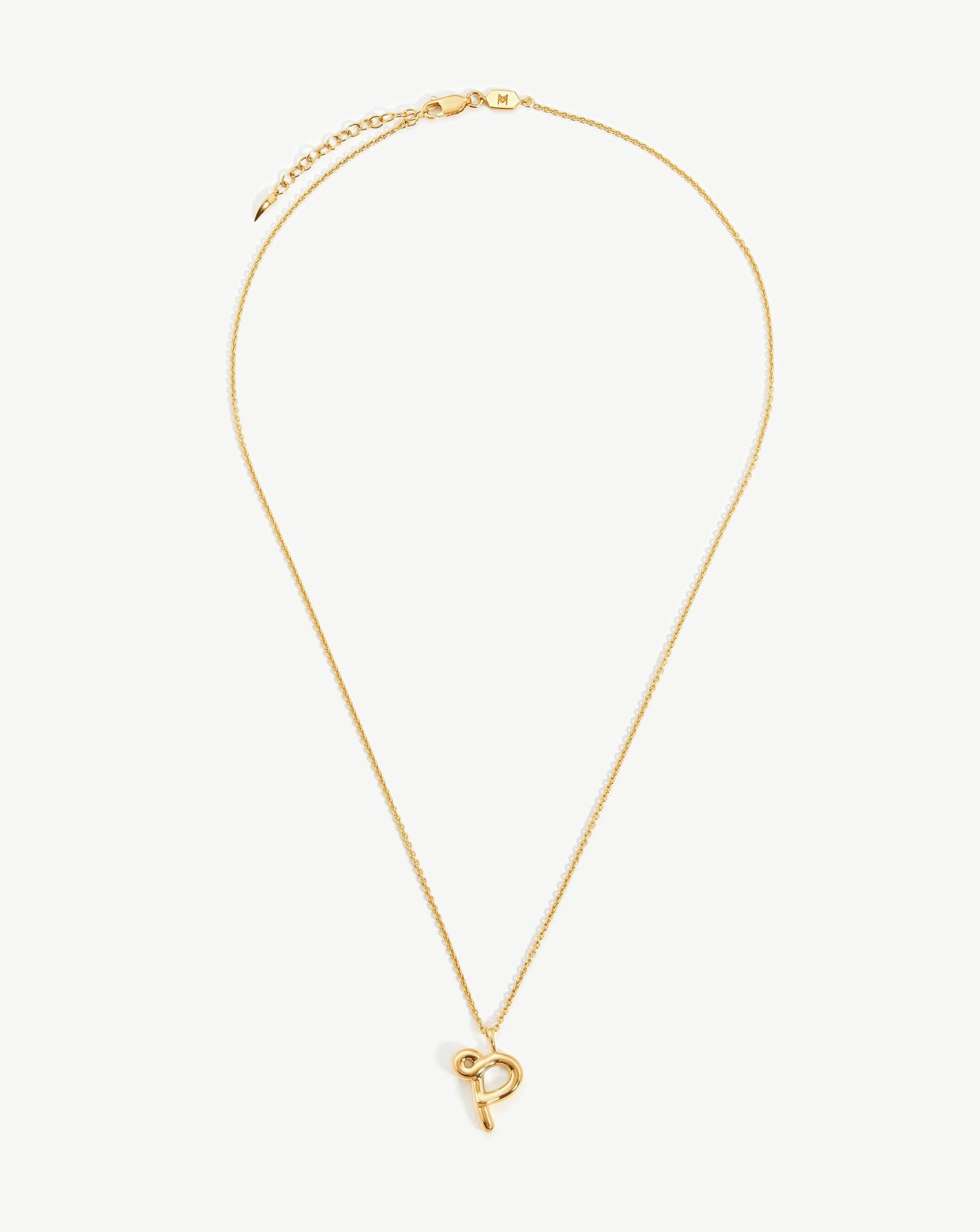 Curly Initial Pendant Necklace in 18k Gold Vermeil 5