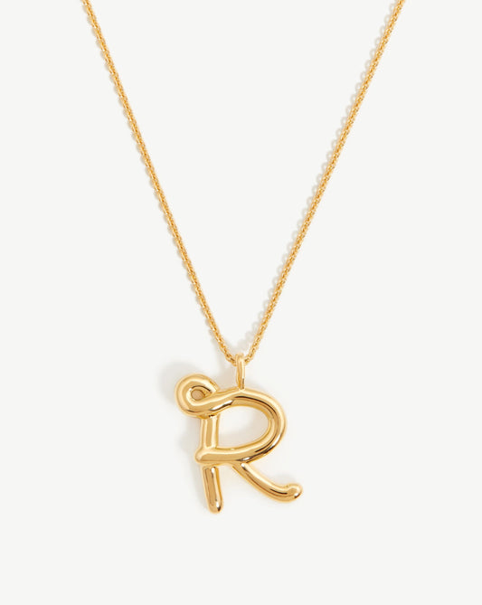 Molten Initial Pendant Necklace in 18k Gold Vermeil 2