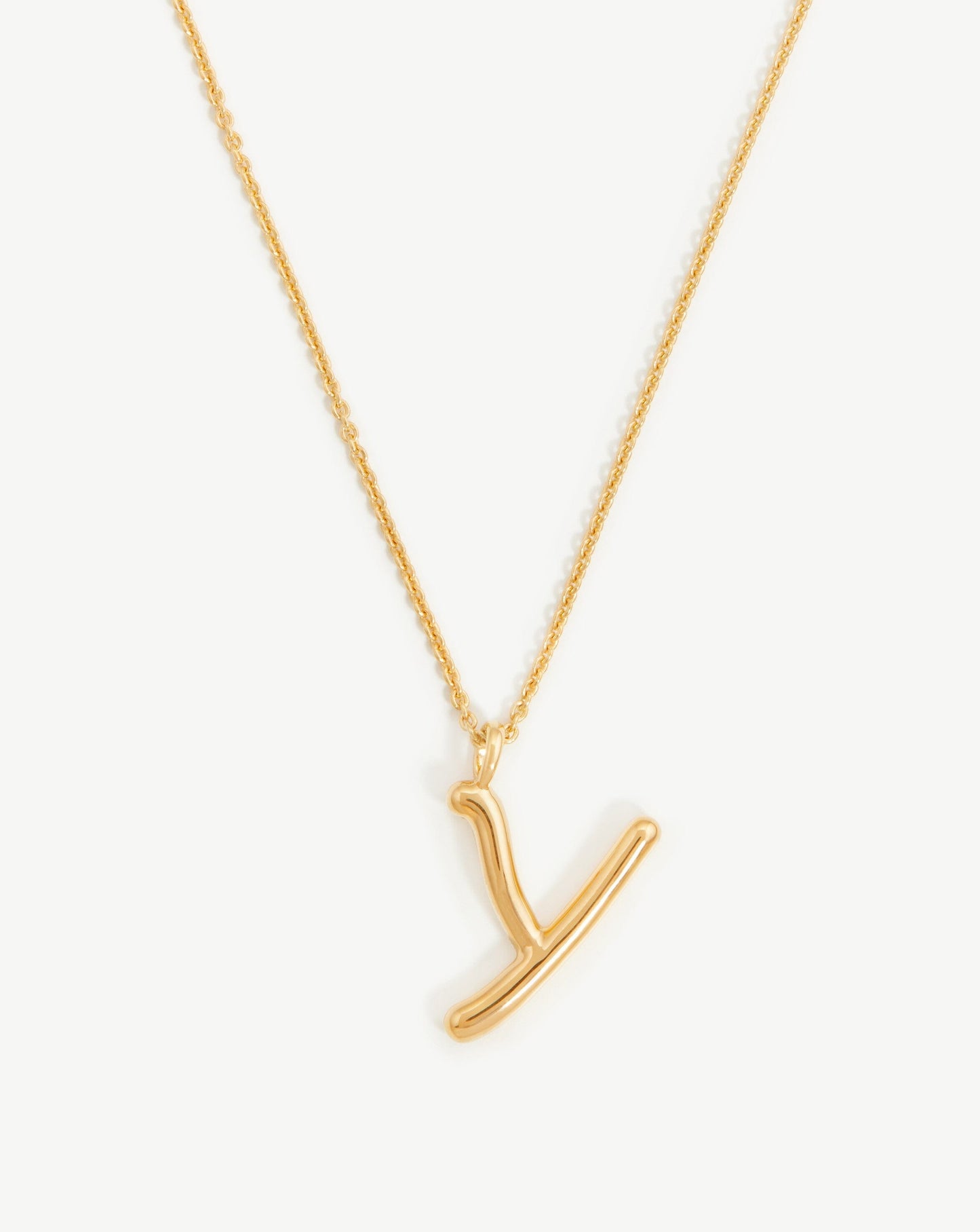 Curly Molten Initial Pendant Necklace in 18k Gold Vermeil 1