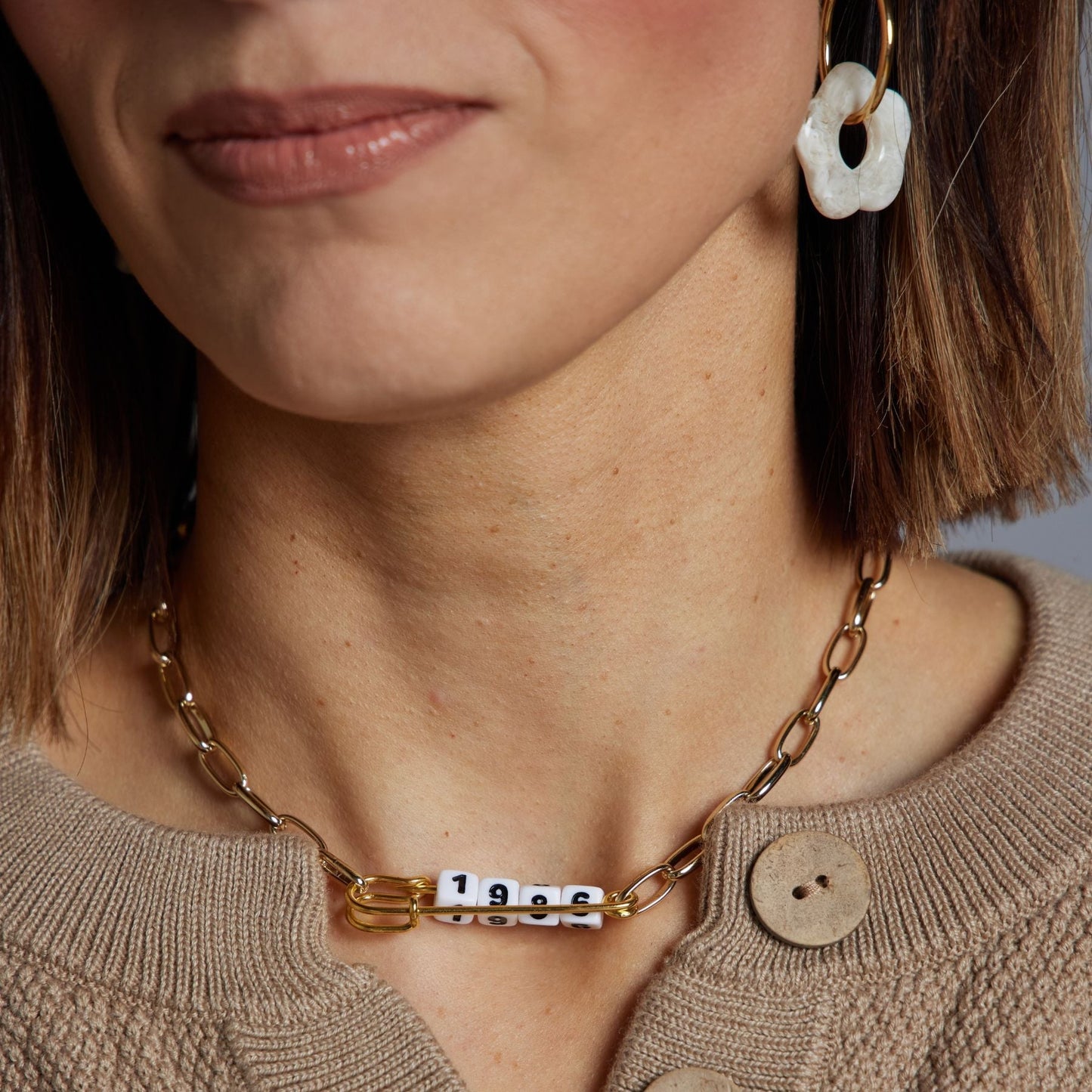 Personalized Safety Pin Necklace in Silver