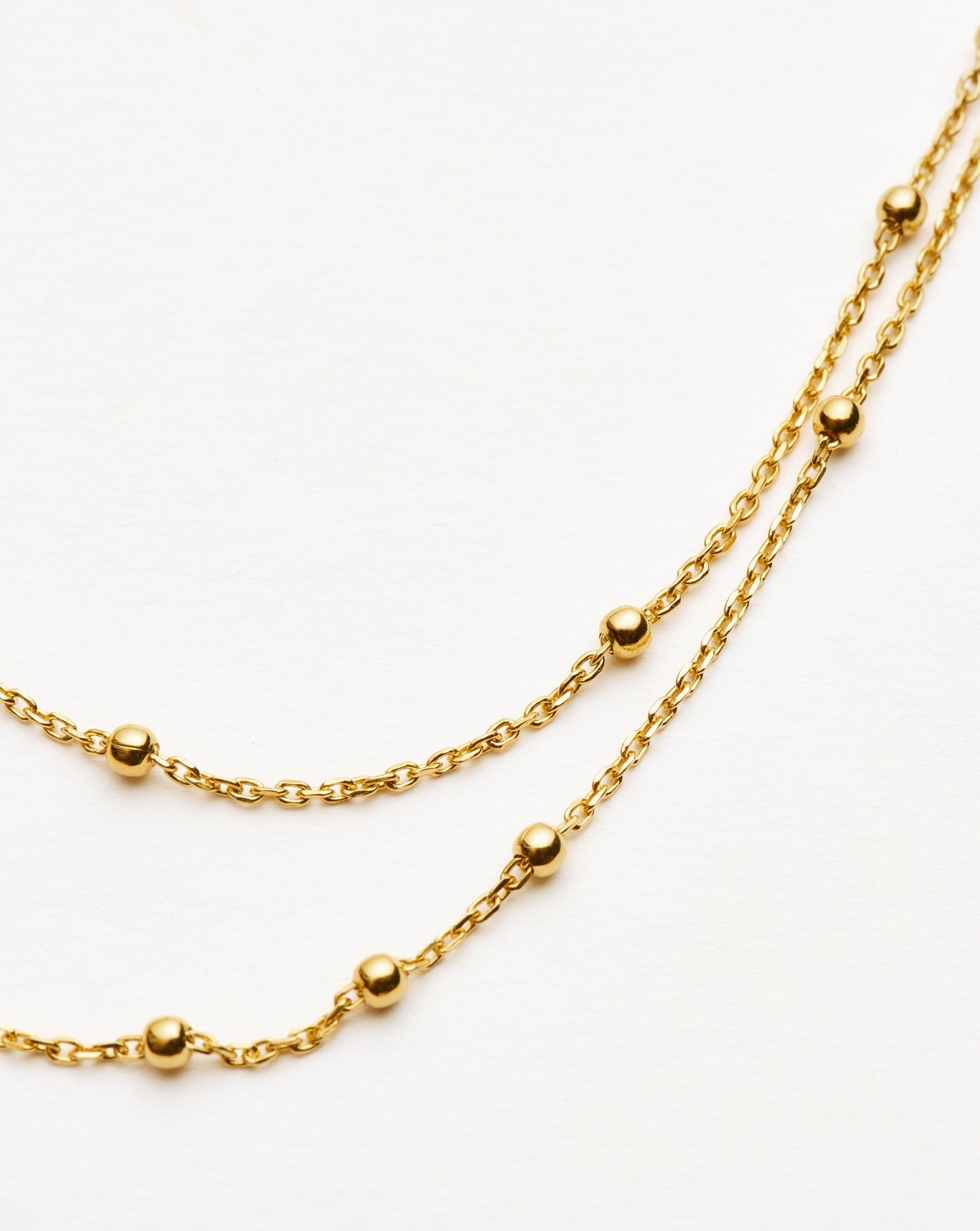 Layered Double Chain Silver Necklace