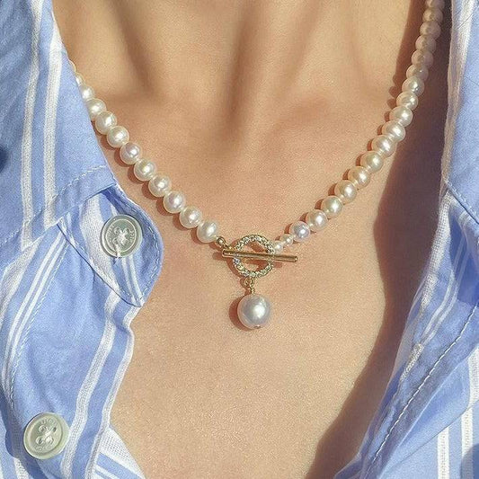 Stylish Freshwater Pearl Collar Pendant Necklace