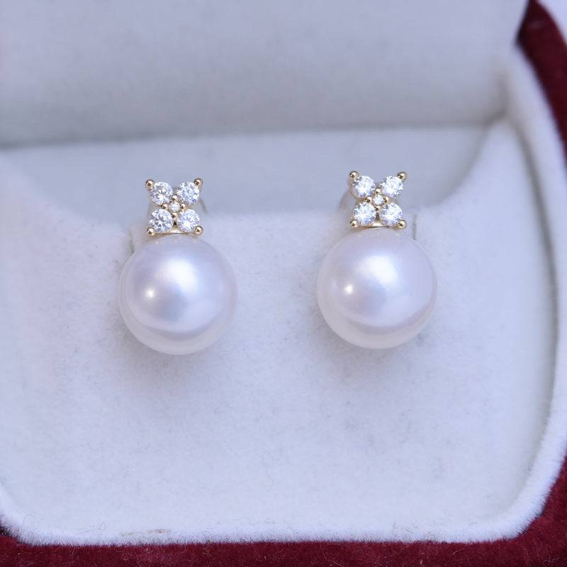 Freshwater Pearl Shiny Earrings in 10-11mm Size