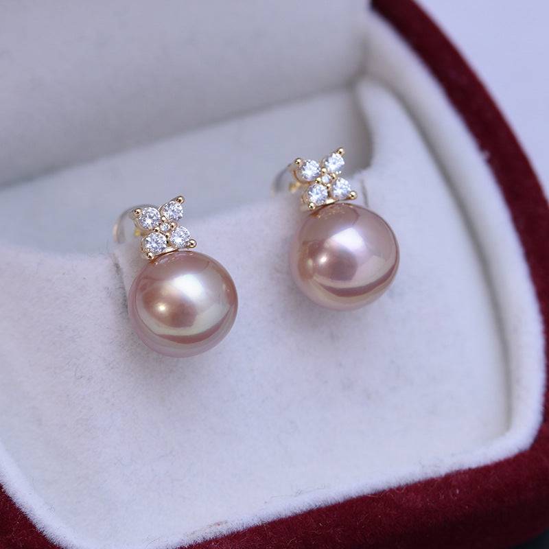 Freshwater Pearl Shiny Earrings in 10-11mm Size