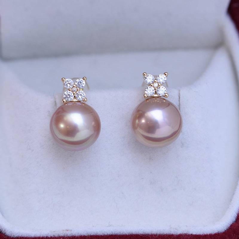 Freshwater Pearl Shiny Earrings in 10-11mm Size