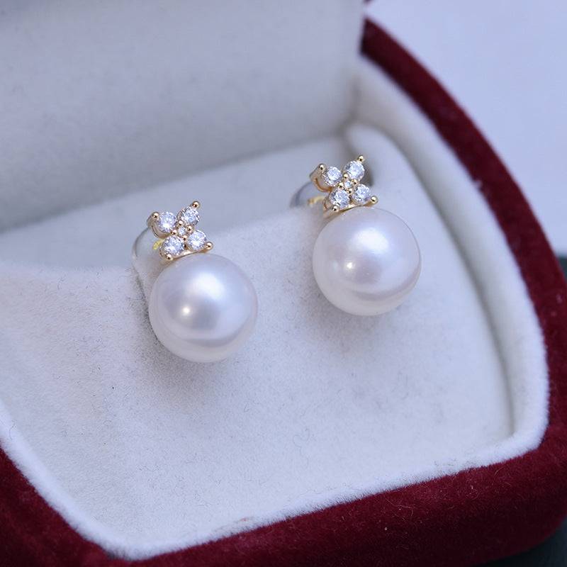 Freshwater Pearl Shiny Earrings in 10-11mm Size