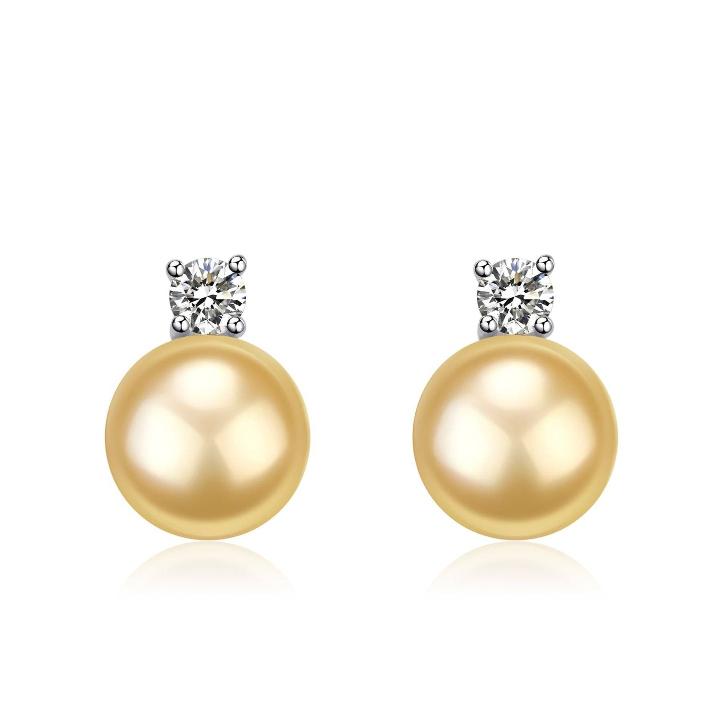 Golden South Sea Pearl and 18K Gold Earrings