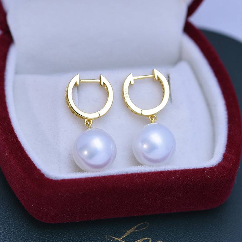 Freshwater Pearl and Zirconia Earrings in Silver