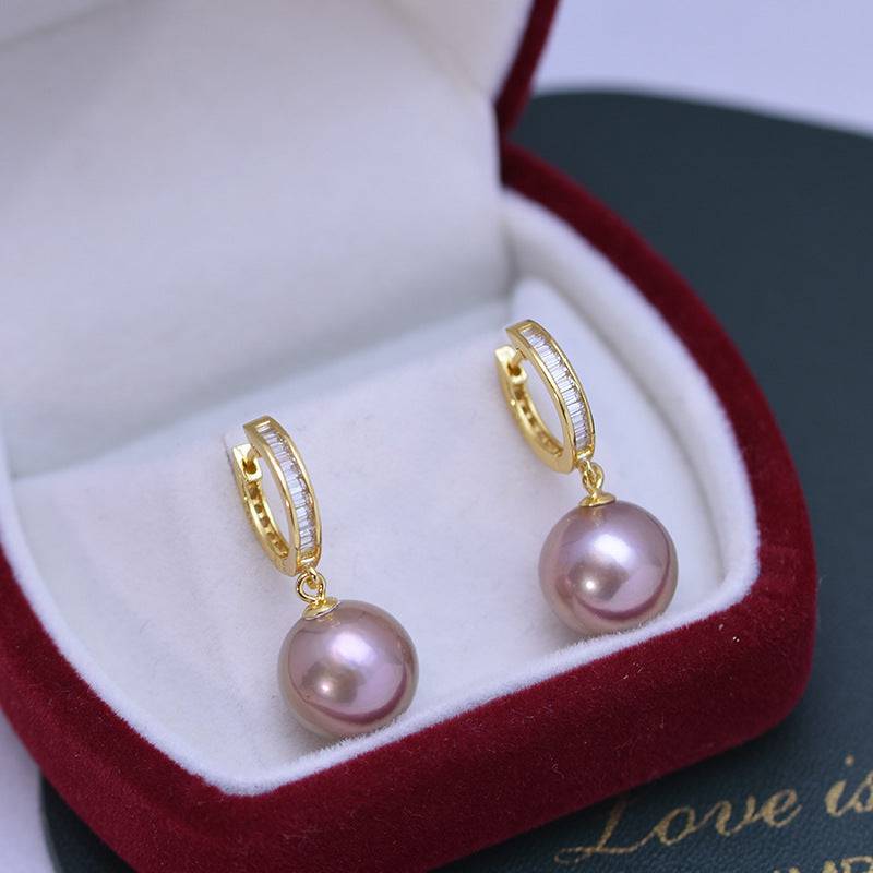 Freshwater Pearl and Zirconia Earrings in Silver