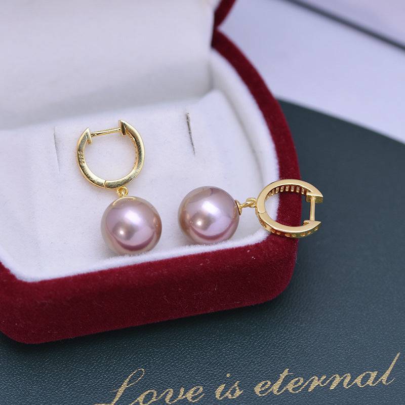 Freshwater Pearl and Zirconia Earrings in Silver