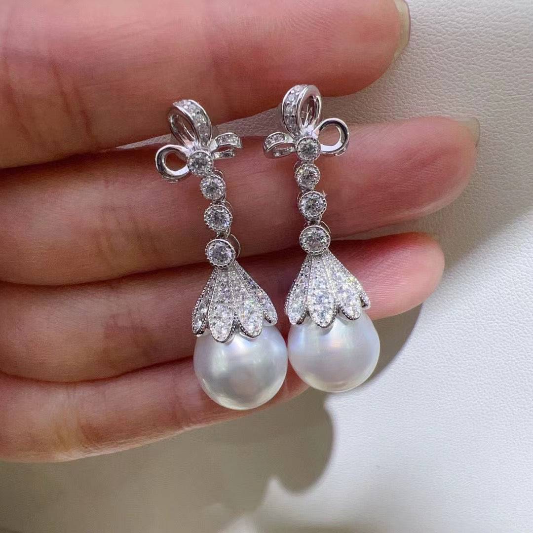 Freshwater Pearl Vintage Bowknot Drop Earrings