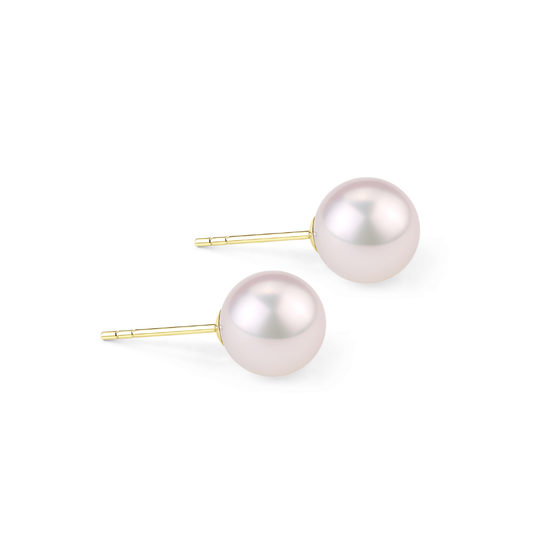 Seawater Akoya Pearl Silver Stud Earrings