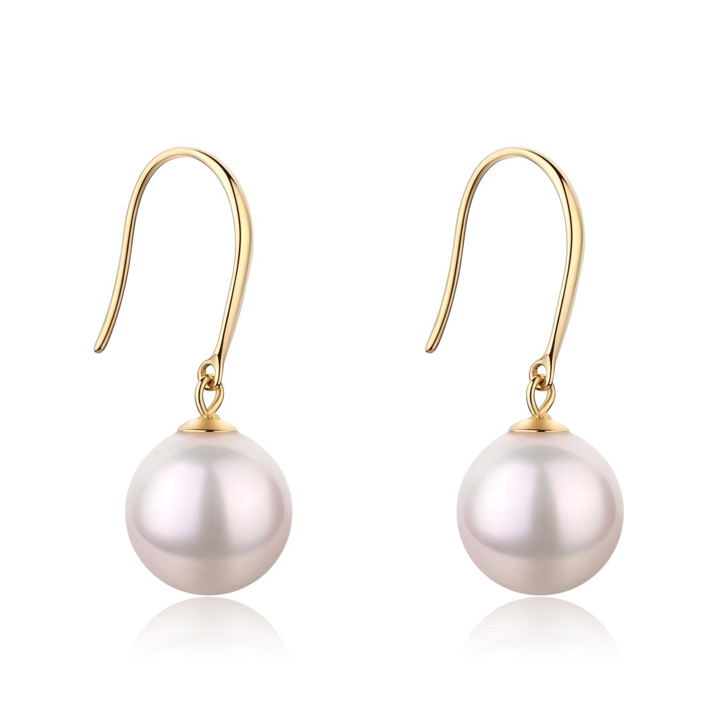 White Akoya Pearl Drop Earrings 7-8.5mm Size