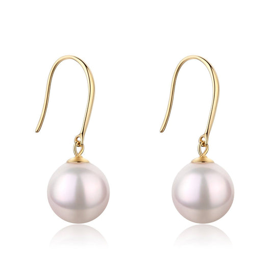 White Akoya Pearl Drop Earrings 7 to 7.5mm