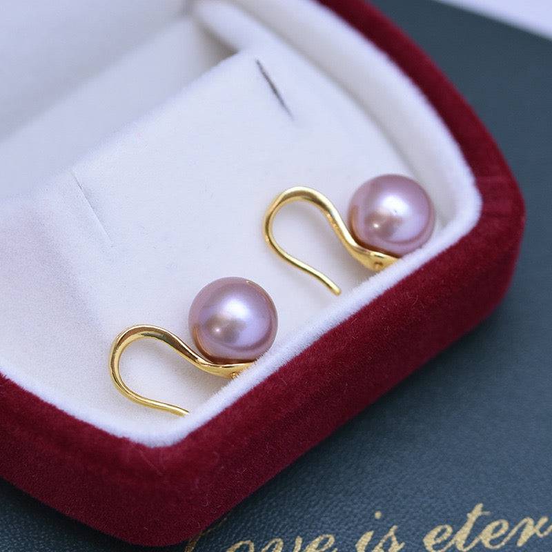 Freshwater Pearl and CZ Drop Earrings