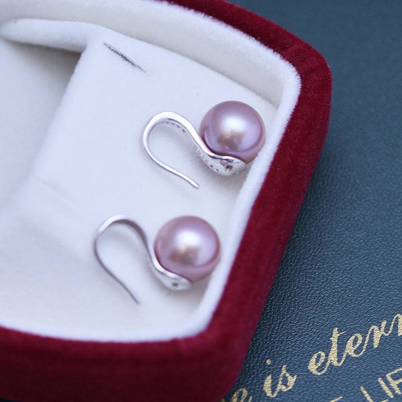 Freshwater Pearl and CZ Drop Earrings