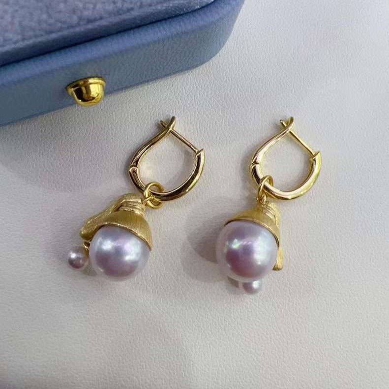 Freshwater Pearl Girl Pendant Earrings Set