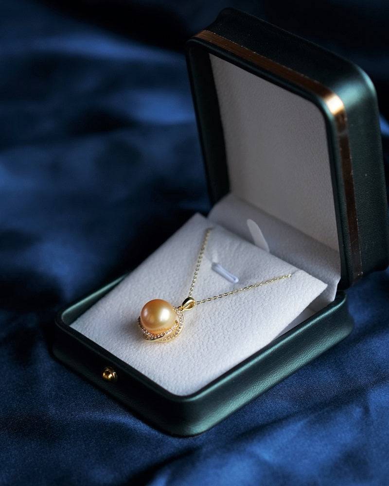 Golden South Sea Pearl and CZ Jewelry Set